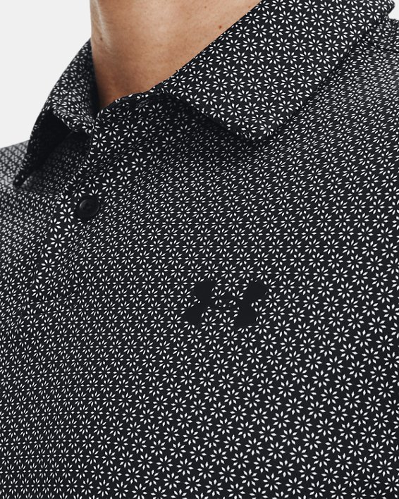 男士UA T2G Printed Polo衫, Black, pdpMainDesktop image number 3